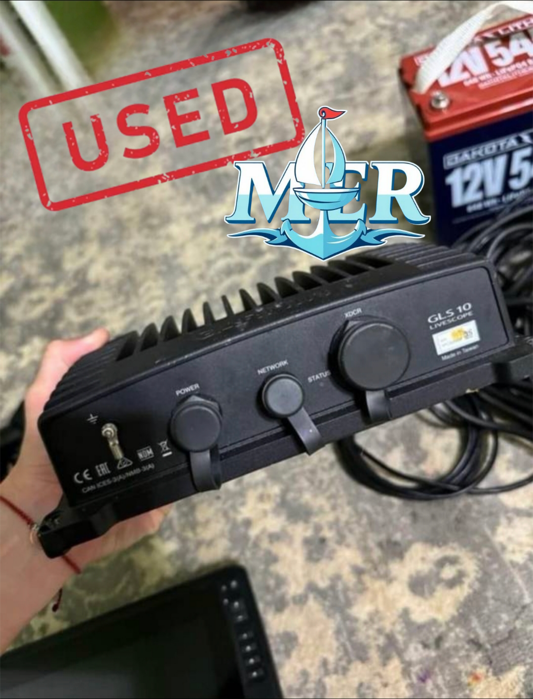 Used Garmin Echomap 126sv Bundle with LVS34 Transducer, GLS10 Black Box, and Lithium Battery - Image 3