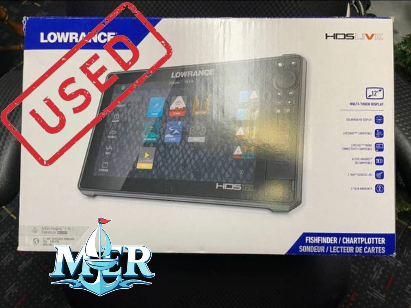 USED Lowrance HDS 12 Live with 3-in-1 Transducer - Image 3