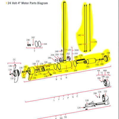 Minn Kota Ultrex Shaft (Tube) and Motor Assembly