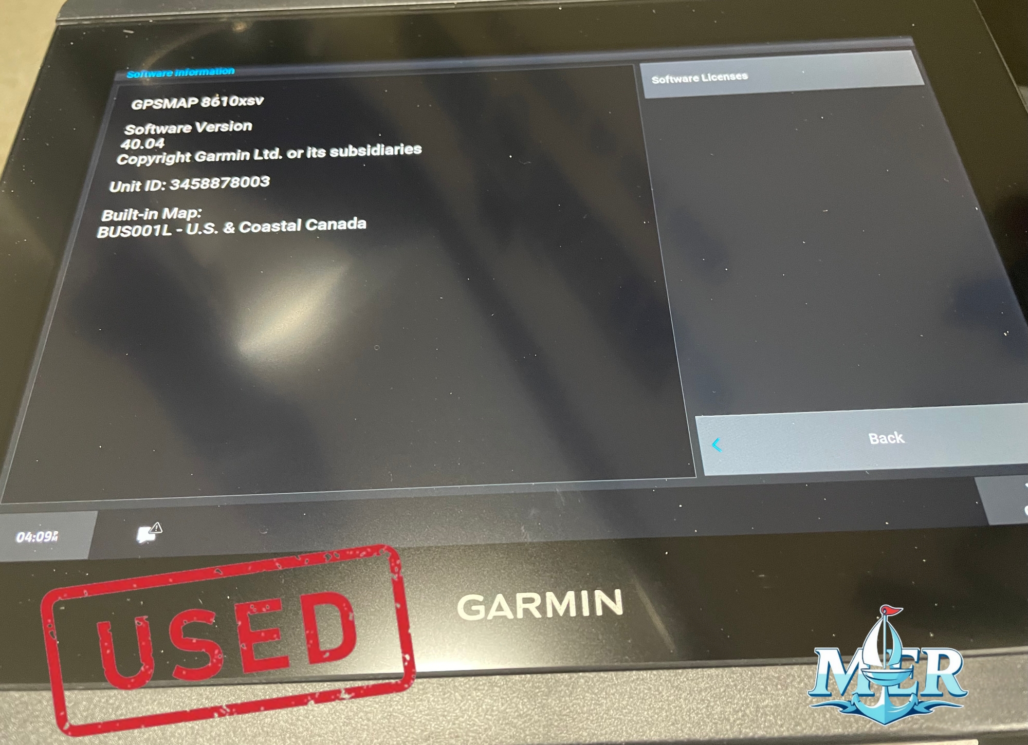 Used Garmin GPSMAP 8610xsv with Mapping and Sonar (010-02091-51) - Image 3