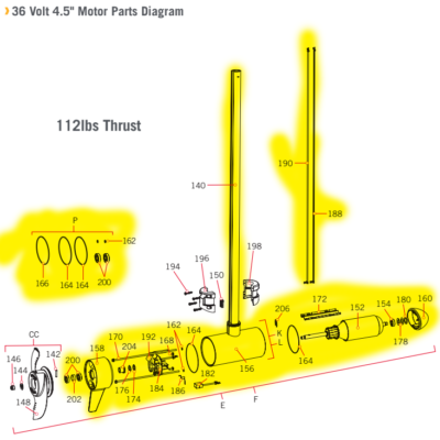 Minn Kota Saltwater Ulterra Shaft (Tube) and Motor Assembly